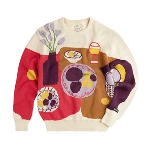 Maggie Cowles for Dinner Service NY dinner scene sweater size XL